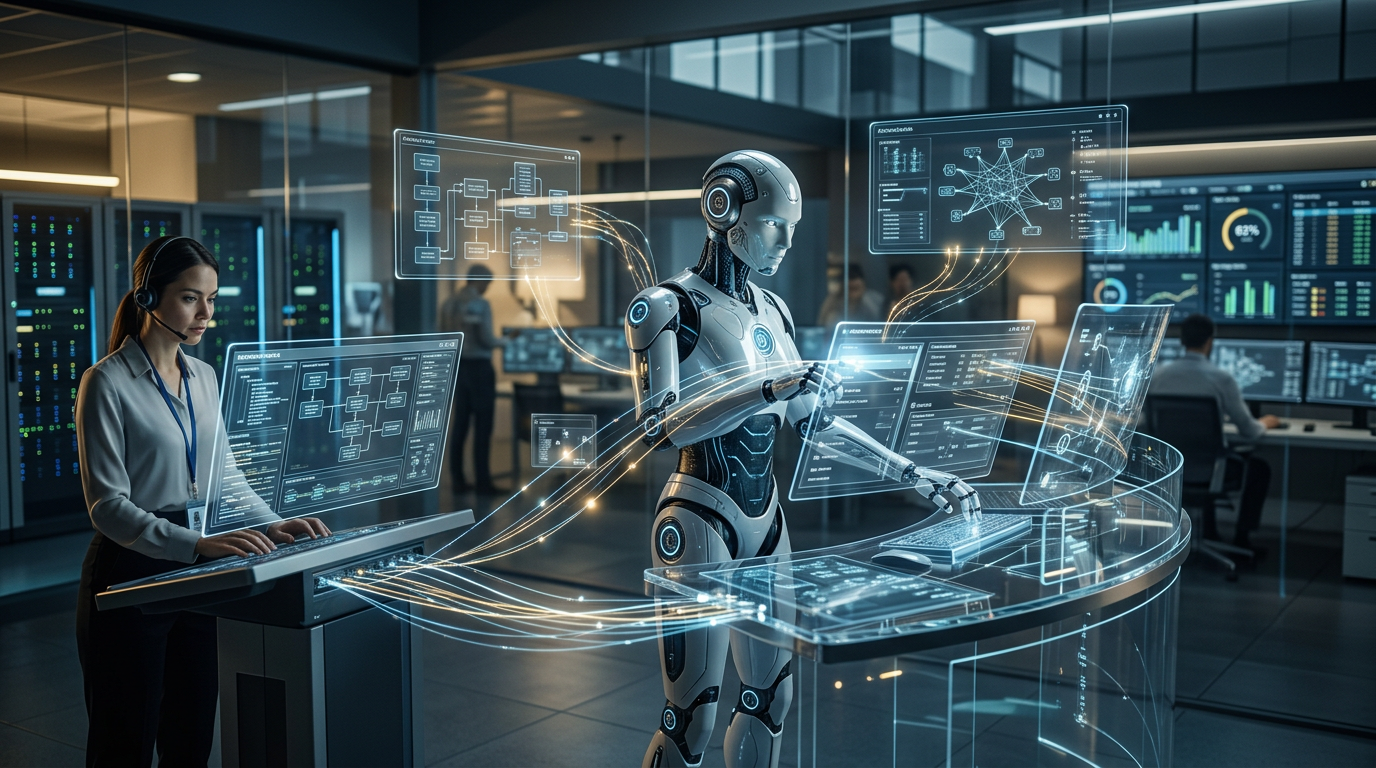 Automação e RPA em 2026: IA Agêntica, Copilots e Orquestração Corporativa Redefi | EuNerd