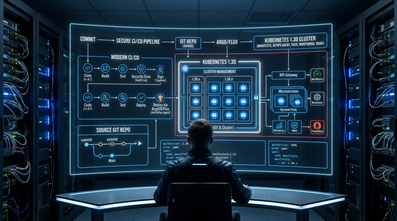 DevOps em 2026: Como Implementar GitOps Seguro com Kubernetes 1.30 e CI/CD Moder | EuNerd