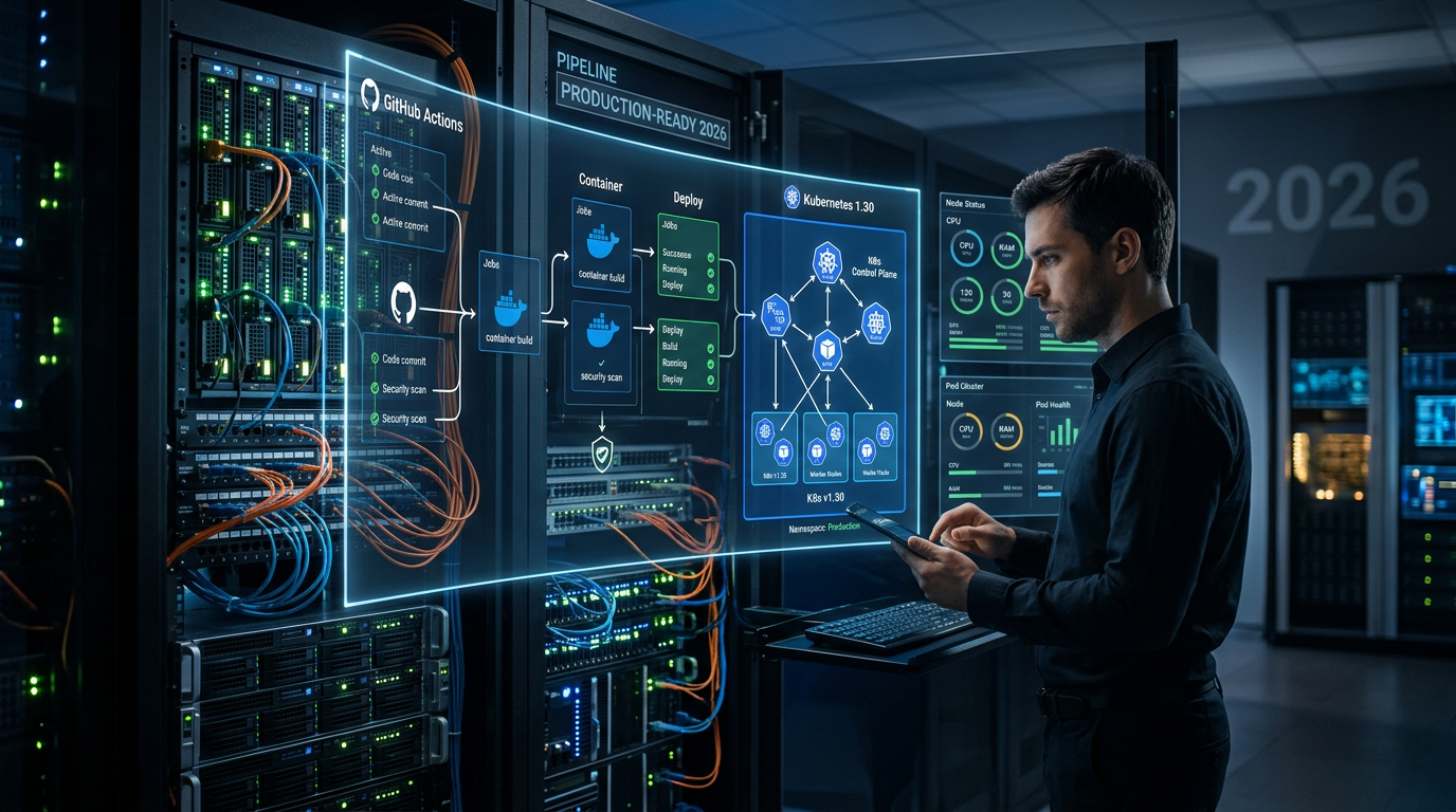 DevOps com GitHub Actions e Kubernetes 1.30: pipeline production-ready em 2026 | EuNerd