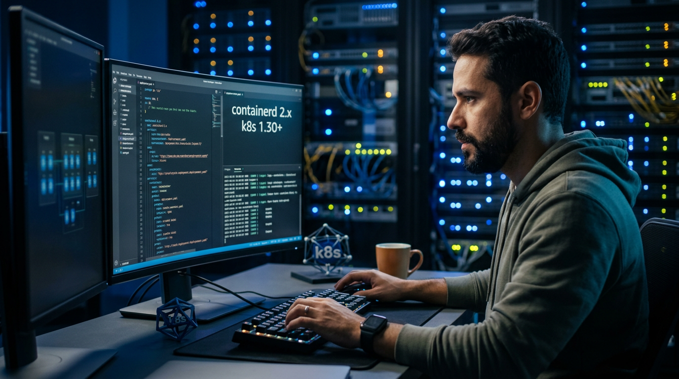 Docker + Kubernetes em Produção 2026: Guia Prático com containerd 2.x e K8s 1.30 | EuNerd