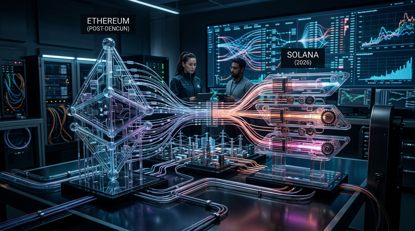 Ethereum Pós-Dencun e Solana 2026: Qual Blockchain Escala Melhor Para Infraestru | EuNerd
