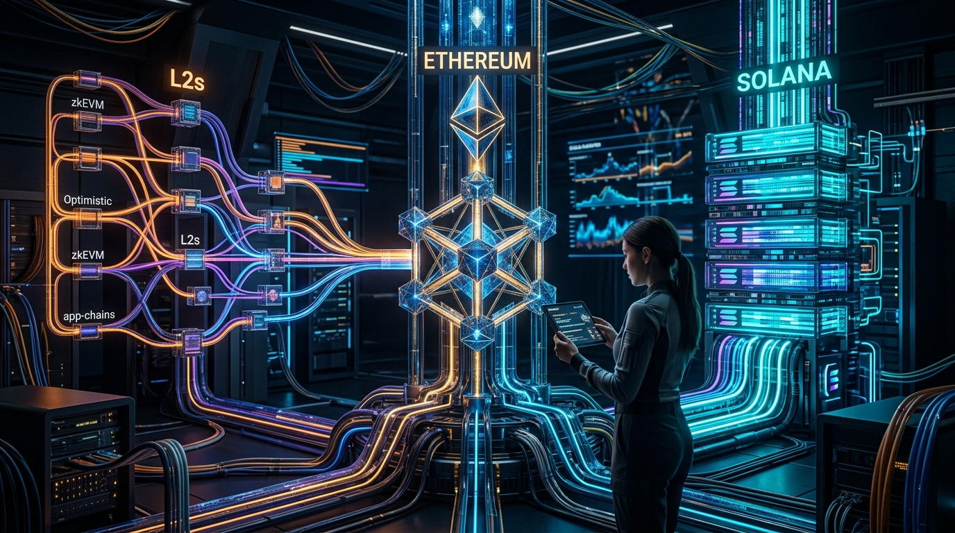 Ethereum vs Solana vs L2s em 2026: qual stack Web3 realmente escala para producao | EuNerd