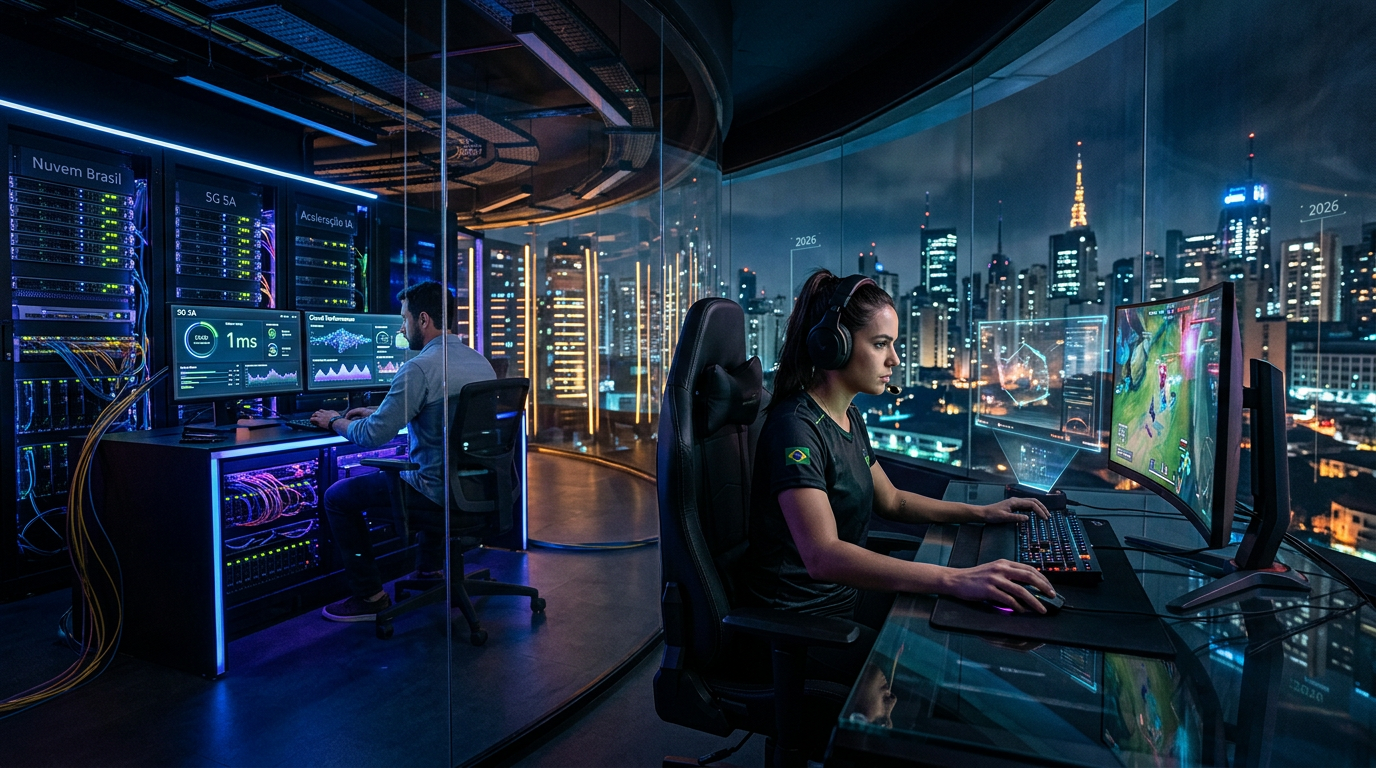 Games em Nuvem e Esports 2026: Infraestrutura, 5G SA e IA redefinem a TI no Bras | EuNerd