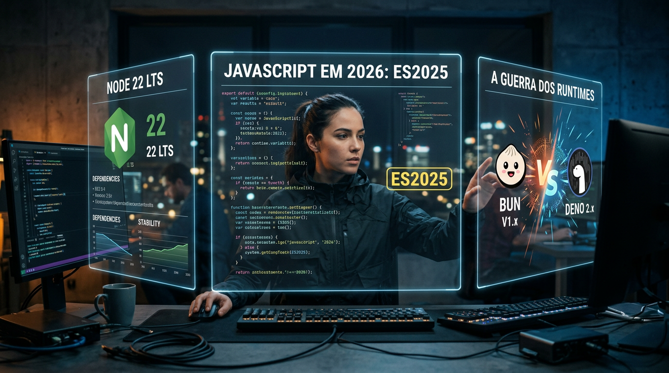 JavaScript em 2026: ES2025, Node 22 LTS e a Guerra dos Runtimes já Impactam sua  | EuNerd