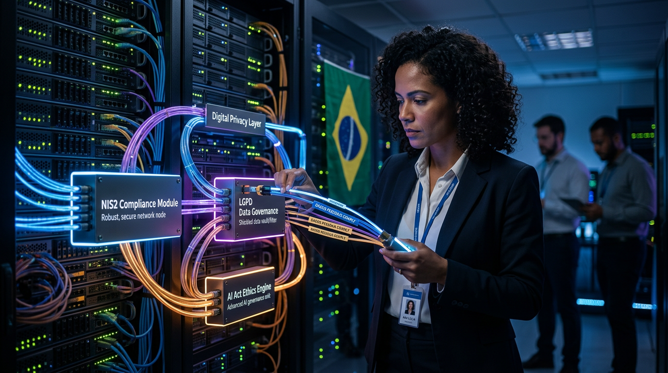 Privacidade Digital em 2026: Como NIS2, LGPD e AI Act Estão Redefinindo a Arquit | EuNerd