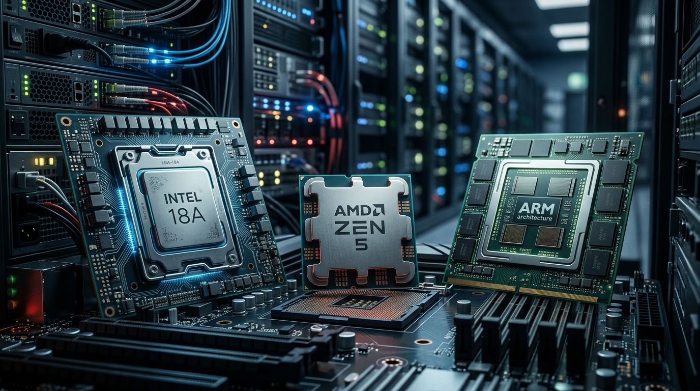 Processadores em 2026: Intel 18A, AMD Zen 5 e ARM redefinem o datacenter | EuNerd
