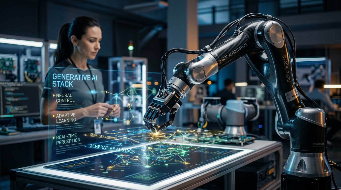Robótica com IA Generativa em 2026: a nova pilha que todo profissional de TI pre | EuNerd