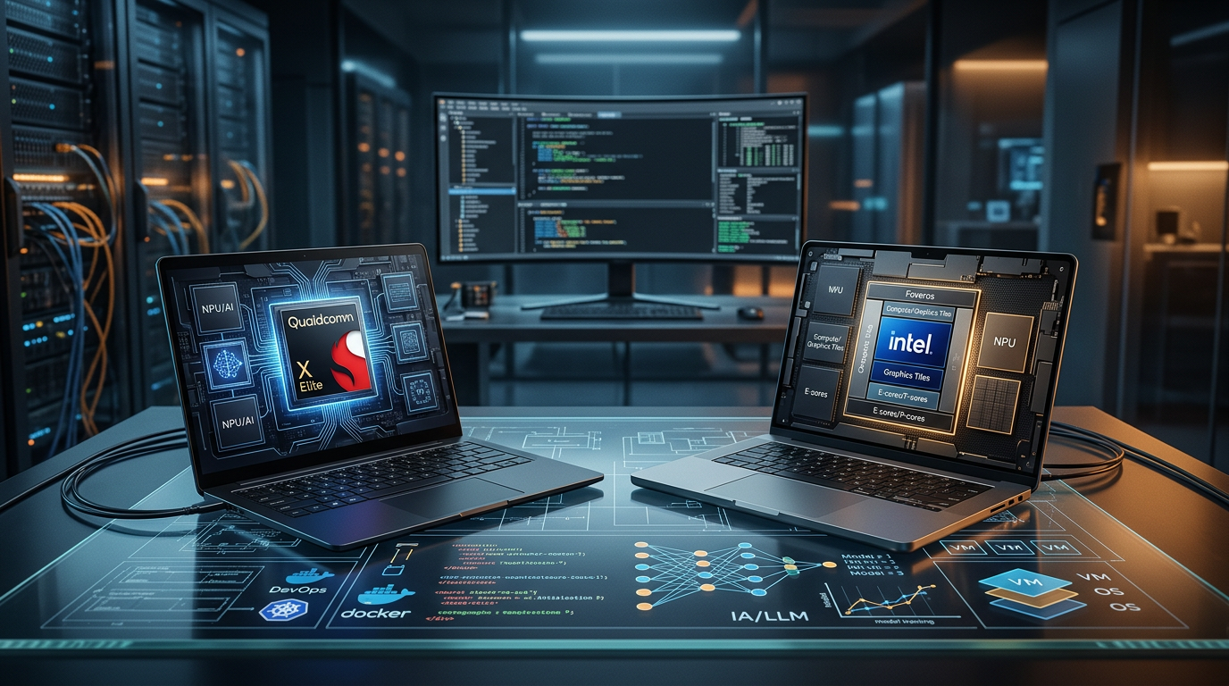 Snapdragon X Elite vs Intel Core Ultra 200: qual notebook escolher em 2026 para DevOps, IA local e virtualização pesada | EuNerd