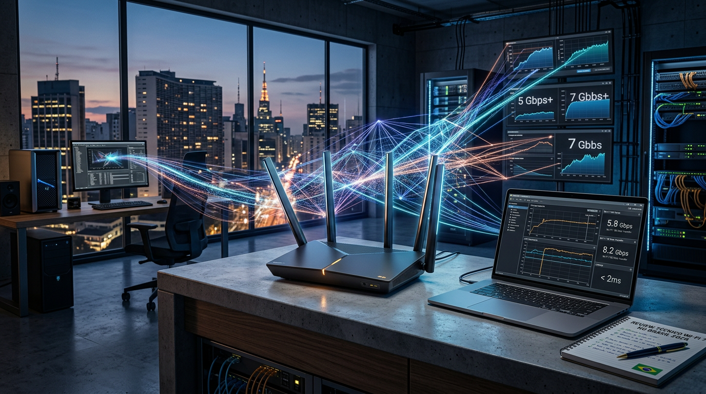 Wi-Fi 7 (802.11be) no Brasil em 2026: review técnico, benchmarks e impacto real | EuNerd